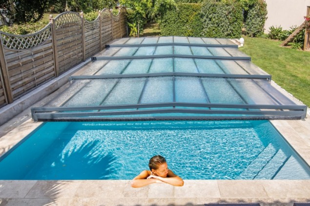 abri de piscine elliptik semi-plat