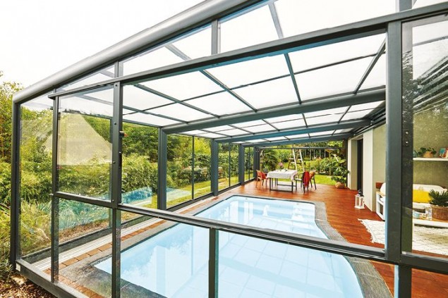 abri de piscine adossé
