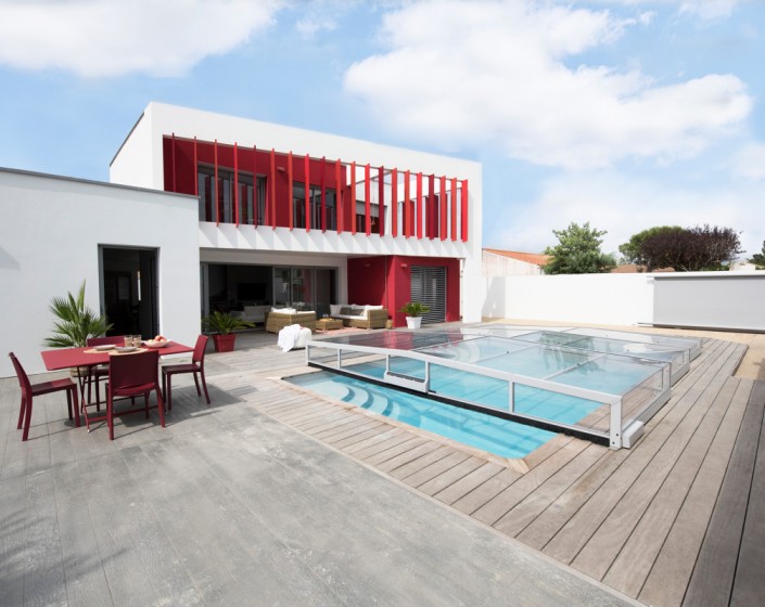 Abri de piscine Triptik Semi-Plat