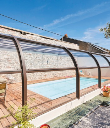 Abri de piscine Elliptik Haut Adossé