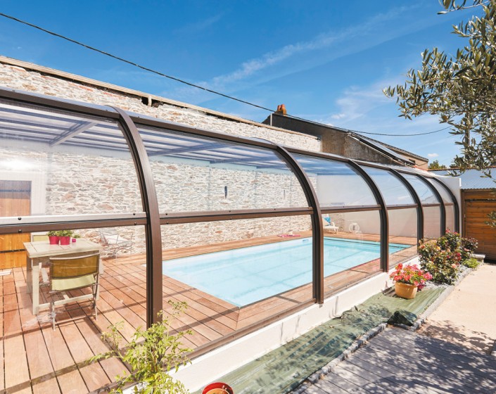 Abri de piscine Elliptik Haut Adossé