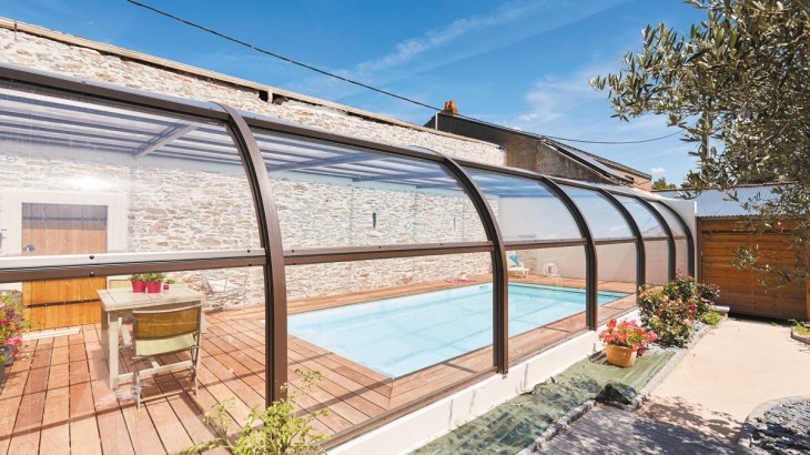 Abri de piscine Elliptik Haut Adossé