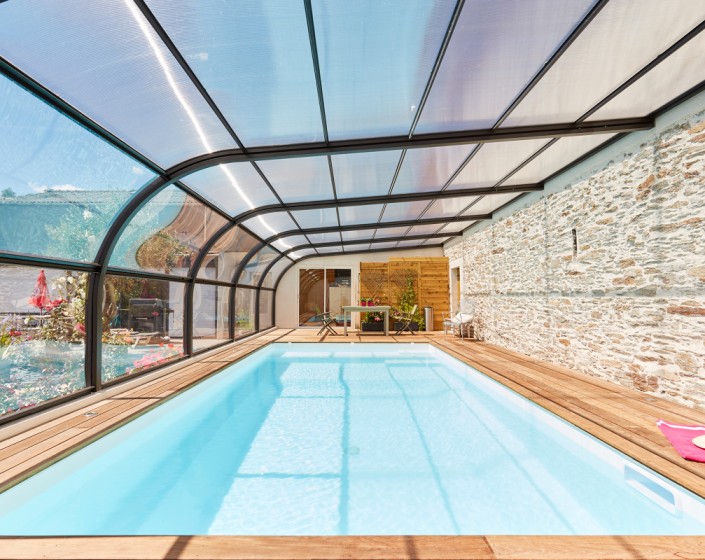 Abri de piscine Elliptik Haut Adossé