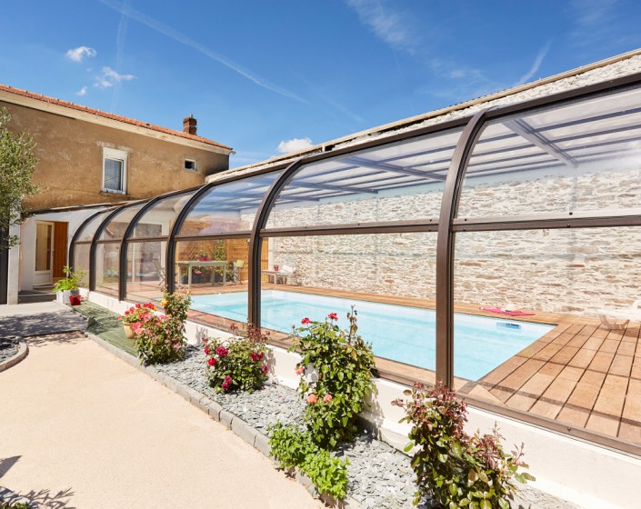 Abri de piscine Elliptik Haut Adossé