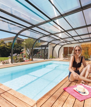 Abri de piscine Elliptik Haut Adossé