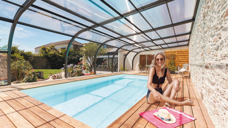 Abri de piscine Elliptik Haut Adossé