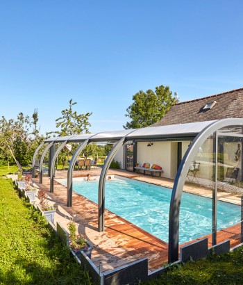 Abri de piscine Elliptik Haut Adossé