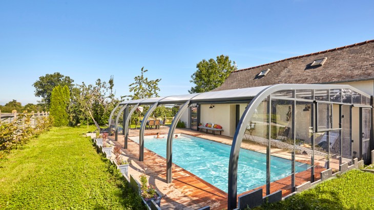 Abri de piscine Elliptik Haut Adossé