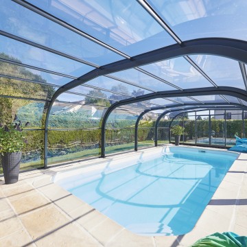 Abri de piscine Elliptik Haut télescopique