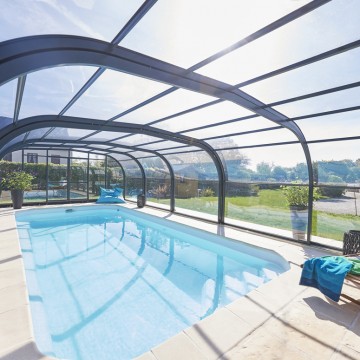 Abri de piscine Elliptik Haut télescopique