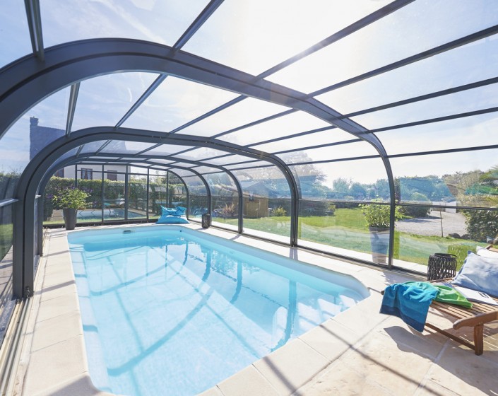 Abri de piscine Elliptik Haut télescopique