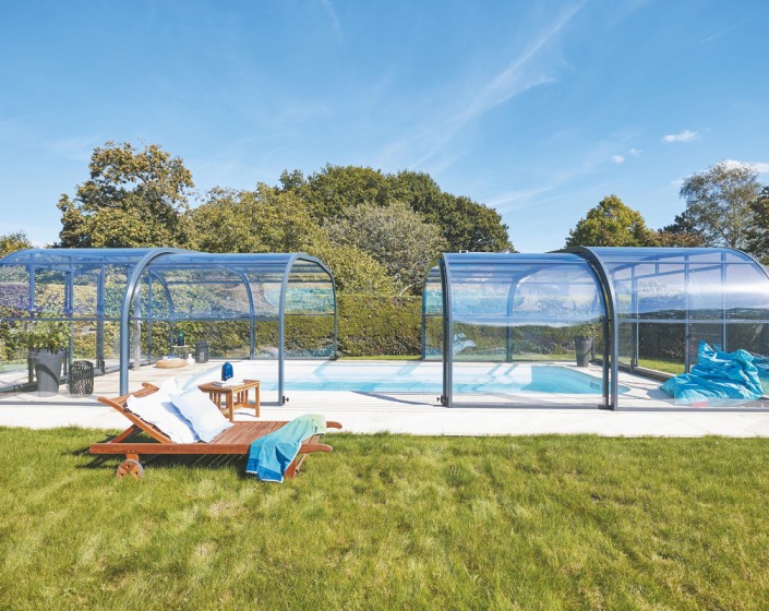 Abri de piscine Elliptik Haut télescopique