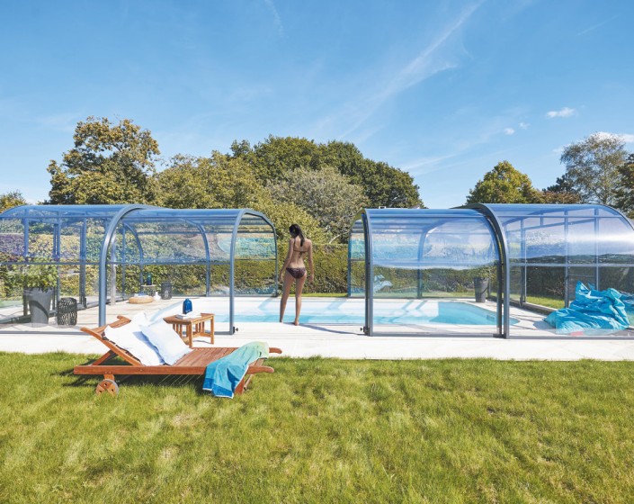 Abri de piscine Elliptik Haut télescopique