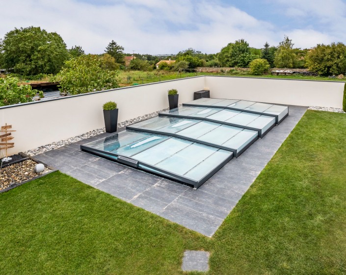 Abri de piscine Triptik Semi-Plat