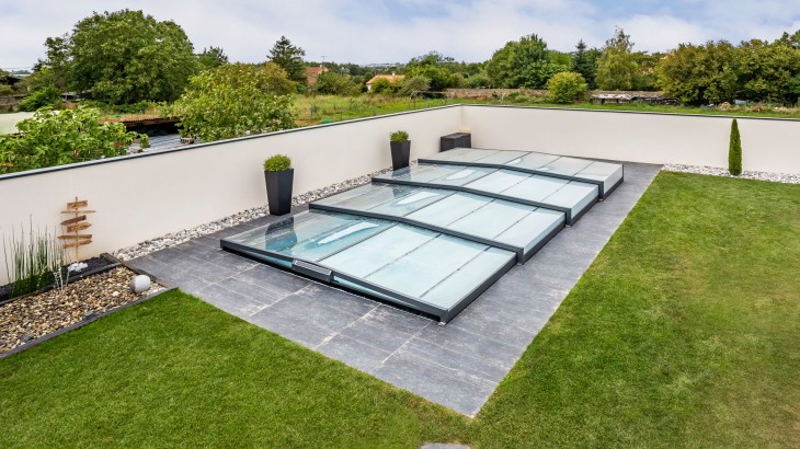 Abri de piscine Triptik Semi-Plat