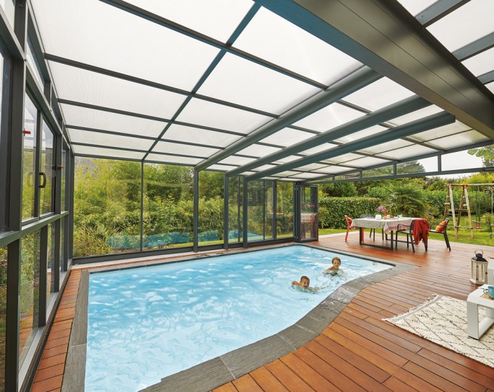 Abri de piscine Triptik Haut Adossé