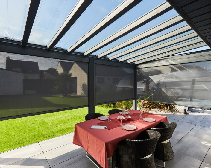 Pergola Luminov avec toiture en verre