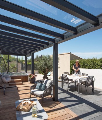 Pergola Luminov avec toiture en verre