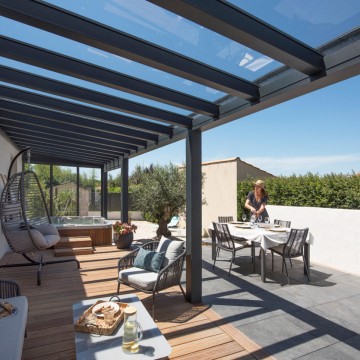 Pergola Luminov avec toiture en verre
