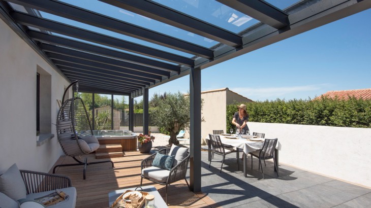 Pergola Luminov avec toiture en verre