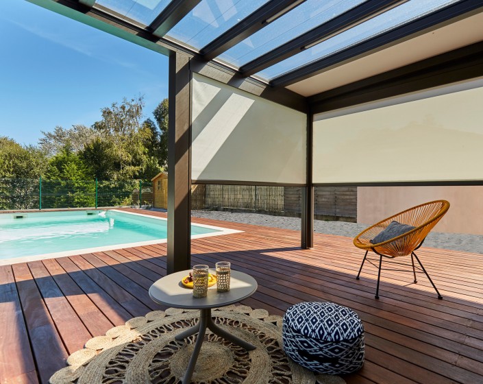 Pergola Luminov avec toiture en verre