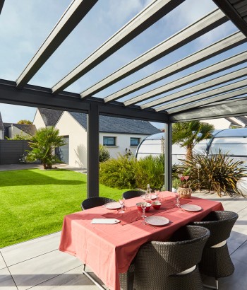 Pergola Luminov avec toiture en verre