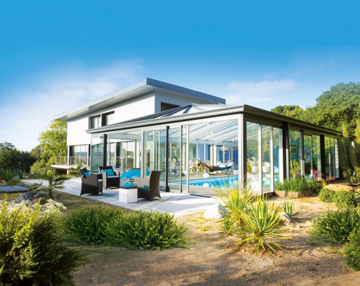 Véranda de Piscine Architekt Verrière