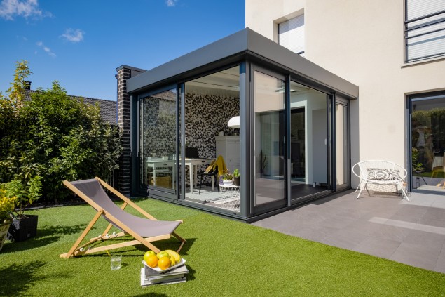 véranda anthracite moderne epure
