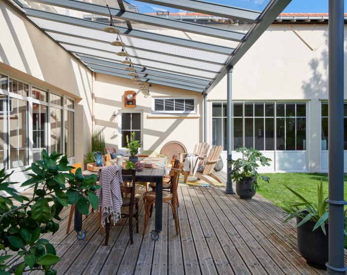 Pergola Luminov avec toiture en verre