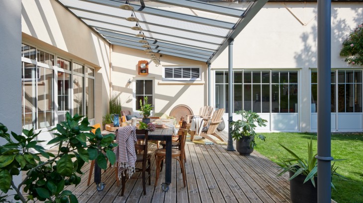 Pergola Luminov avec toiture en verre