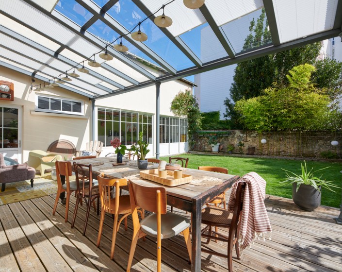Pergola Luminov avec toiture en verre