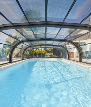 Abri de piscine Elliptik Mi-Haut télescopique