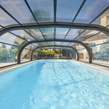 Abri de piscine Elliptik Mi-Haut télescopique