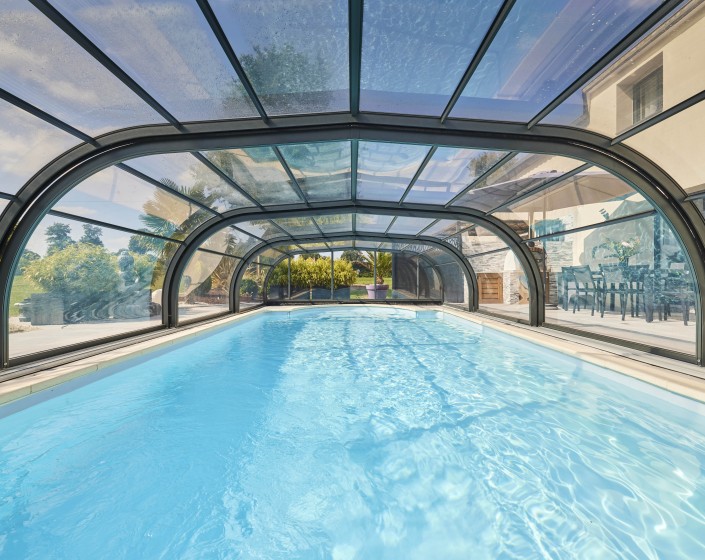 Abri de piscine Elliptik Mi-Haut télescopique