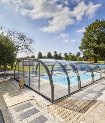 Abri de piscine Elliptik Mi-Haut télescopique