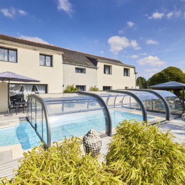 Abri de piscine Elliptik Mi-Haut télescopique