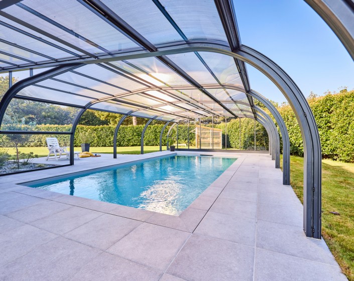 Abri de piscine Elliptik Haut Adossé
