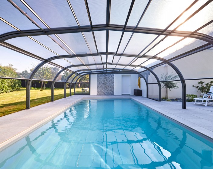 Abri de piscine Elliptik Haut Adossé