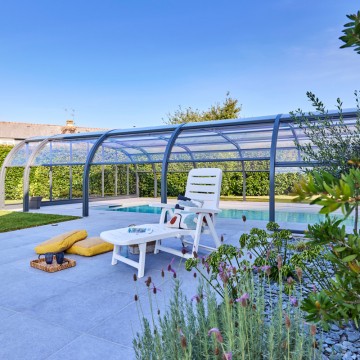 Abri de piscine Elliptik Haut Adossé