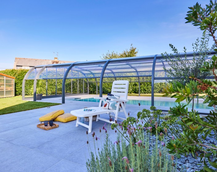 Abri de piscine Elliptik Haut Adossé
