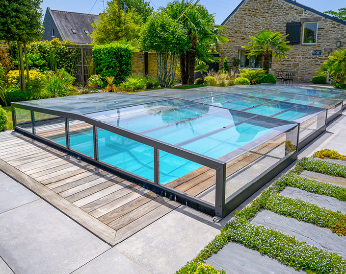 Abri de piscine Triptik Semi-Plat