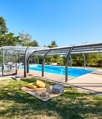 Abri de piscine Elliptik Haut à panneaux relevables