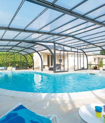 Abri de piscine Elliptik Haut à panneaux relevables