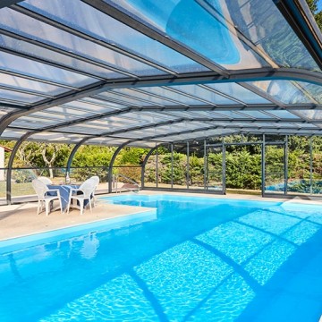 Abri de piscine Elliptik Haut à panneaux relevables
