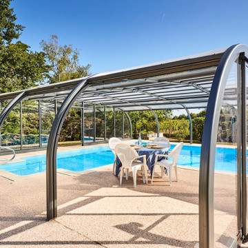 Abri de piscine Elliptik Haut à panneaux relevables