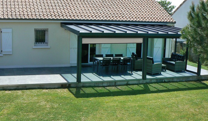 Pergola Luminov avec toiture en verre