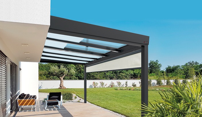 Pergola Luminov avec toiture en verre
