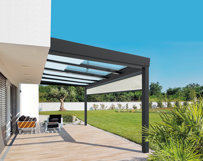 Pergola Luminov avec toiture en verre