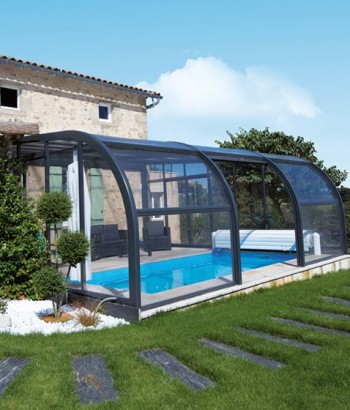 Abri de piscine Elliptik Haut Adossé