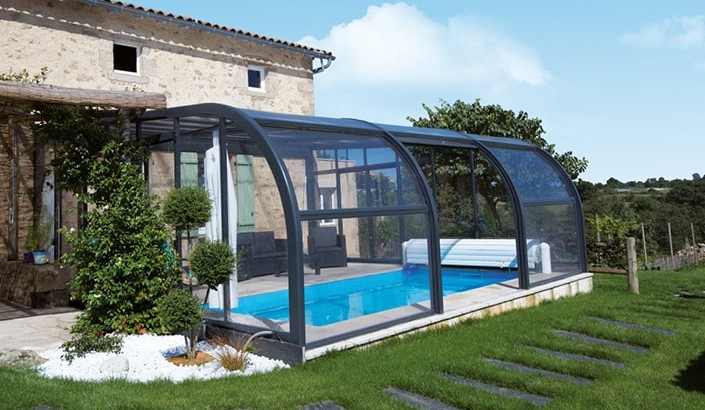 Abri de piscine Elliptik Haut Adossé